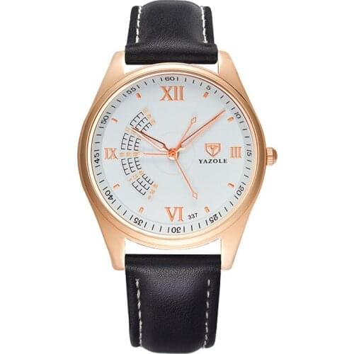 YAZOLE Luxury Brand 2019 Watch Men Leather Strap Quartz Watch Waterproof Fashion Wrist Watch For Men relojes para hombre Clock