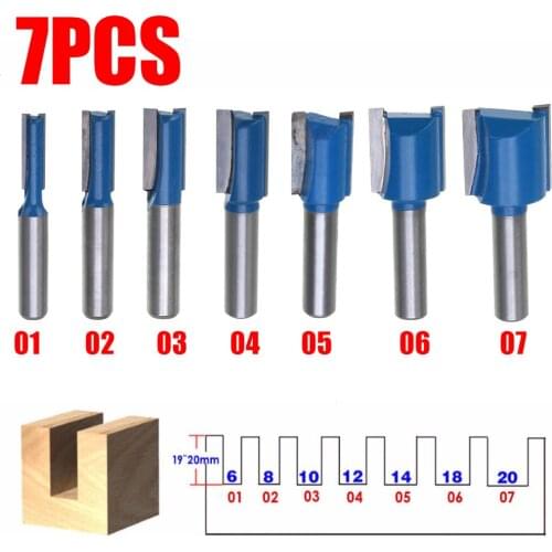 1pc 8mm Shank Straight Router Bit Set 6/8/10/12/14/18/20mm Cutting Diameter For Machine Woodworking Accessories Milling Cutter