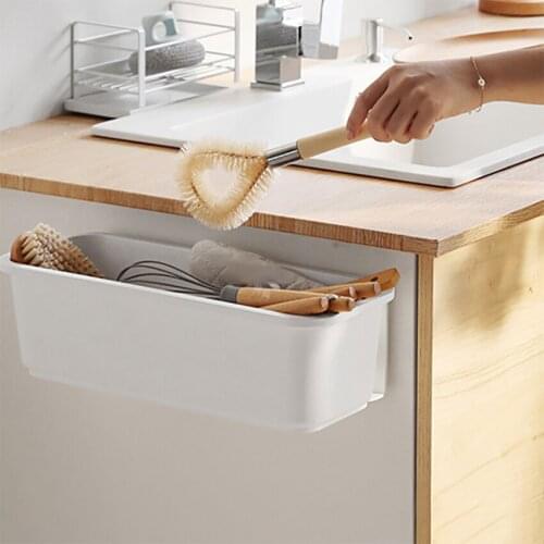 Wall Mounted Kitchen Storage Box Rack Home Cabinet Organizer Drawer Sink Storage Box Push Pull Holder Container For Home Kitchen