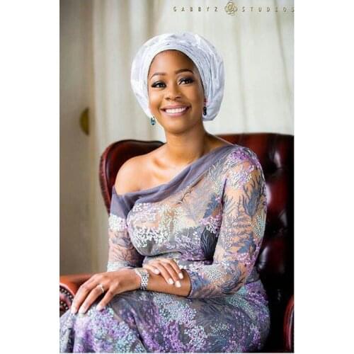 New Embroidered gold beaded lace sequins French lace Rhinestones High quality African tulle lace for wedding dress 5yard