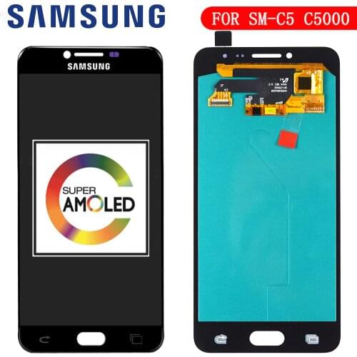 New 5.2'' Super EDO AMOLED LCD Display for SAMSUNG Galaxy C5 LCD Display C5000 LCD Touch Screen Digitizer Replacement Parts