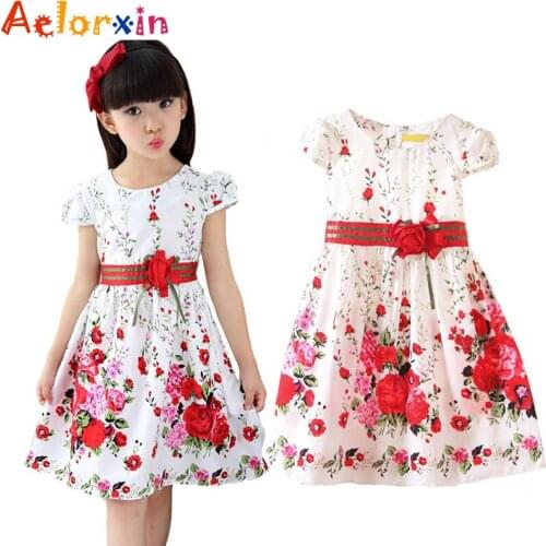 Kids Dresses for Girls Clothing 2016 Summer Style Floral Print Girl Princess Party Dress Baby Kids Clothes Casual Sundress 2-10Y