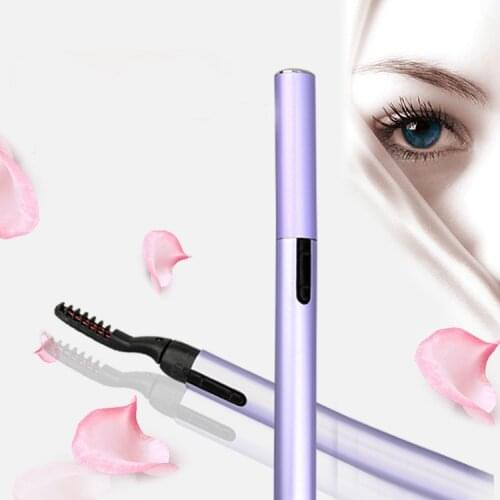 Portable Electric Heated Eye Lashes Curler rotation heating Eyelash Curling Lasting Eyelash Brush Pen Shape Beauty Makeup Tool
