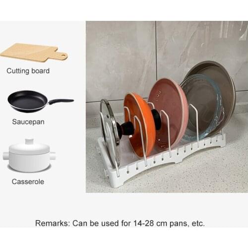 Adjustable pot storage rack kitchen pot cover rack sitting table pan rack chopping board board drain storage rack