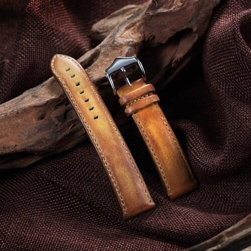 20mm 22mm Genuine Leather Watch Band Oil Wax Leather/Crazy Horse Leather Watch Strap Replacement Wrist Straps for Men for Women