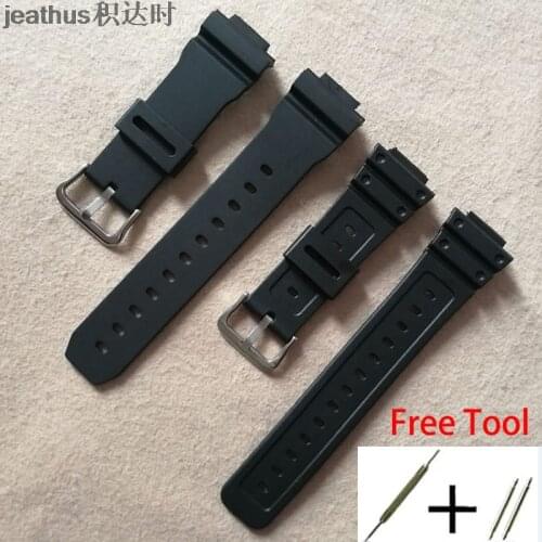Jeathus watchband for casio G-shock GW-M5610 DW-6900 GW-M5600 DW-5600 G5700 Rubber Strap covex interface 16mm pu Watch band