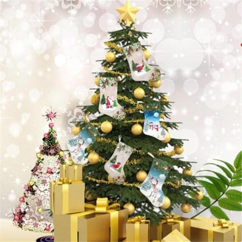 Christmas Socks Hanging Ornaments Cloth Santa Snowman Elk Small Boots Pendants Home Party Christmas Tree Decoration Supplies