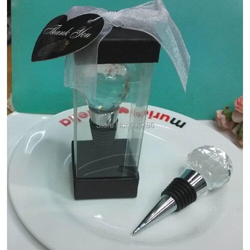 SG 100pcs/LOT Bridal Shower Favour of Vineyard Collection Crystal Ball Wine Bottle stopper for Wedding Party Souvenir