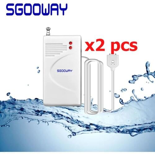 Sgooway 2pcs/lot 433MHz Wireless Water leak detector sensor water Leakage detector Sensor for wireless gsm PSTN WIFI Alarm