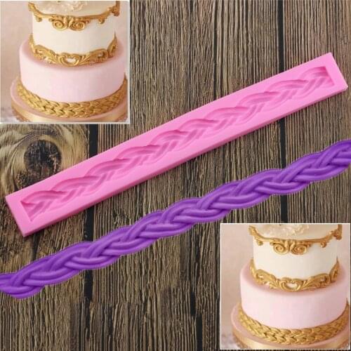 Long Rope 3D Cake Border Silicone Mold Fondant Cake Decorating Tools Gumpaste Chocolate Moulds