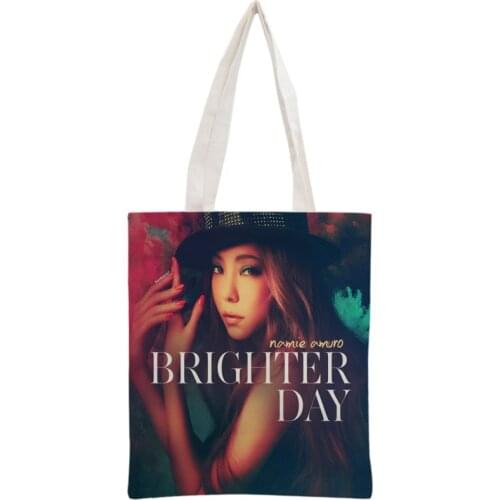 Custom Namie Amuro Tote Bag Reusable Handbag Women Shoulder Foldable Canvas Shopping Bags Customize your image