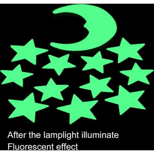 1 Set Stars Glow In The Dark Wall Stickers Luminous Fluorescent Wall Stickers For Kids Baby Room Bedroom Ceiling Home Decoration