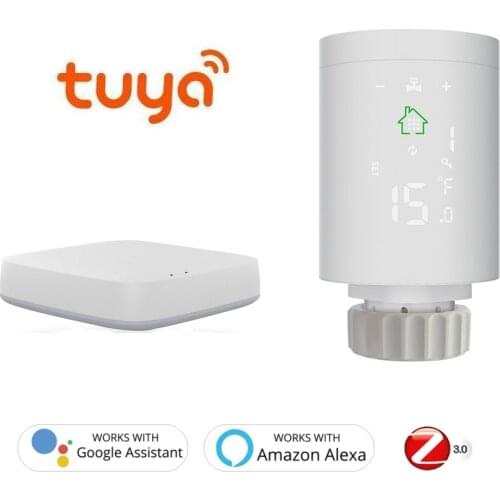 Tuya ZigBee3.0 Smart Radiator Actuator Programmable Thermostatic Radiator Valve Temperature Controller Voice Control