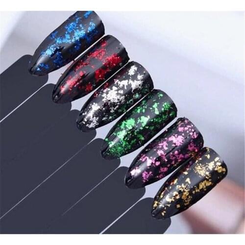 Hot 600pcs Magic Mirror Chameleon Glitter Nail Flakes Sequins Powder Gold Silver Red Irregular Paillette Manicure Nail