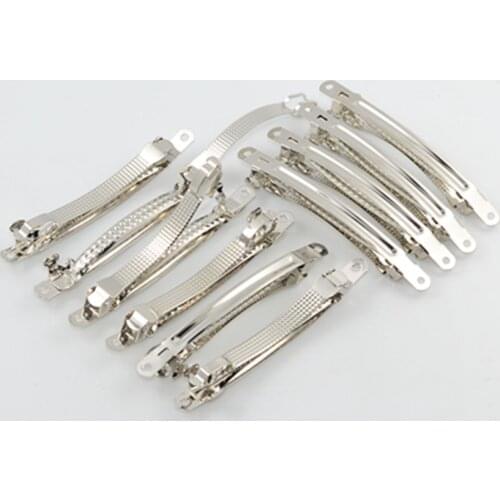 Pack of 20pcs Lady Spring Silver Tone French Barrettes Hair Clips for DIY Bows Craft Accessory Hairpins Styling Tool