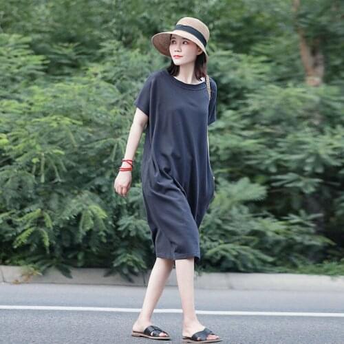 Temperament Dress Women Simple And Thin Retro Mid-Length Dress New Summer Dress