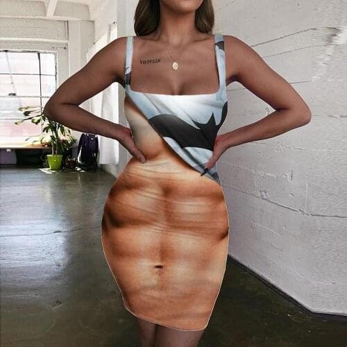 KYKU Brand Abdominal Muscles Dress Women Halloween 3d Print Moon Ladies Dresses Bat Bodycon Dress Womens Clothing Mini Evening