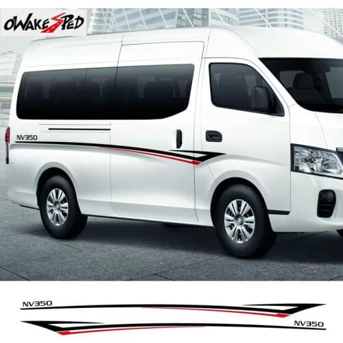 1set Car Styling Sport Stripes Both Side Waist Lines Sticker For Nissan NV350 Auto Body Door Decor Vinyl Decals Accessories
