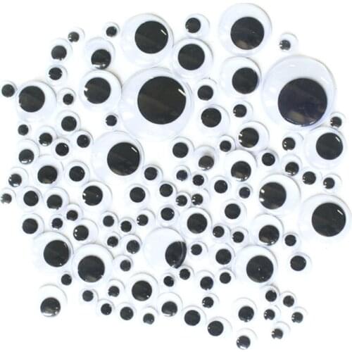 100pcs/pack 6-25mm Plastic DIY Crafts Eyes Accessories With Adhesive For Childrens Toy Animal Dolls Painting Eye Decoration