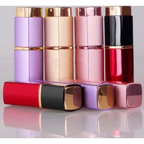 30Pcs 20Ml Rotatable Perfume Bottle Square Aluminum Shell Fine Mist Atomizer Cosmetic Colorful Aromatherapy Essential Oil Vials