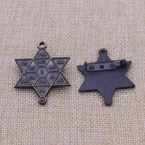 3D Engraved Pentagram Badge Hot Sale Metal Antique Badge