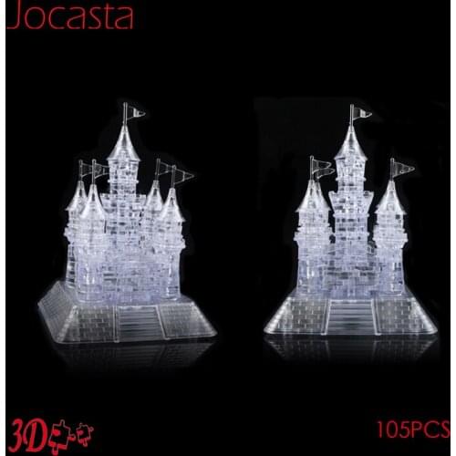 3D Crystal Castle Building Puzzle Musical Flashing LED Light Kids Assembling Intelligent Toys Jigsaw Puzzle Toys For Kids Gifts]