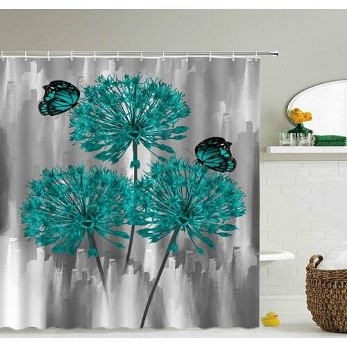 3d Bathroom Curtains Flowers Birds Shower Curtains Waterproof Fabric With 12 Hooks Home Decoration Washable Bath Screen