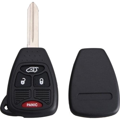 4 Buttons Plastic Remote Key Fob Case Shell with Key Blade Replacement Fit For Chrysler For Dodge For Jeep