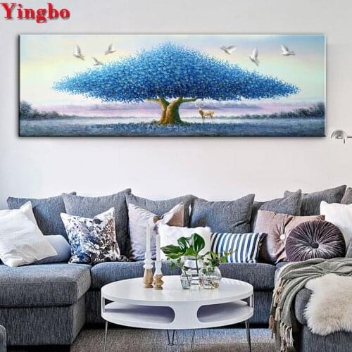 5D Art diy diamond Painting money tree Deer Modern Art Posters diamond embroidery Long Pictures for Living Room Decor 60X180cm