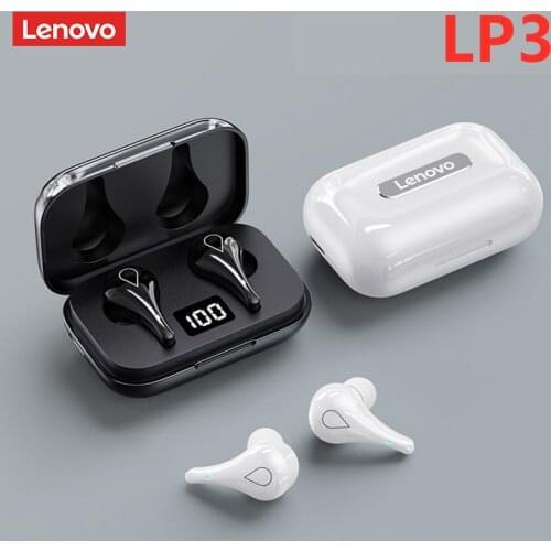 Lenovo LP3 wireless Bluetooth-compatible headset waterproof TWS low latency stereo LED screen display gaming wireless headset