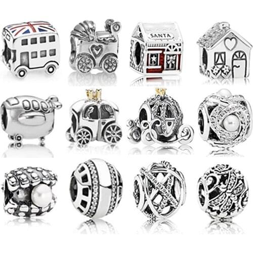 New Fashion Genuine 100% S925 Sterling Silver House Charm Pearl Shell Beads Beaded Bracelet Diy Pearl String Jewelry Gift