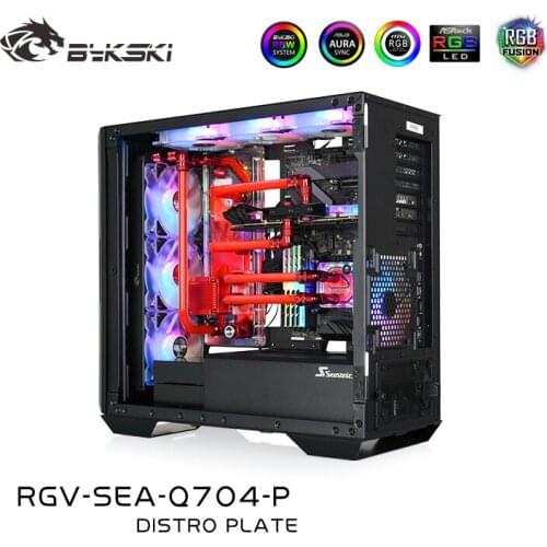 Bykski Waterway Board Kit RGV-SEA-Q704-P Distro Plate For Seasonic SYNCRO Q704 Case Acrylic Tranperant For Water Cooling Loop