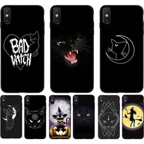 YNDFCNB bad Witch and cat Phone Case Cover for iphone 11 Pro Max X XS MAX 6 6s 7 8 plus 5 5S 5SE XR SE2020