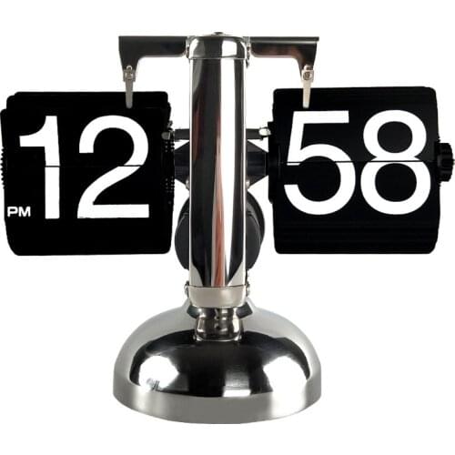 Flip Digital Clock Small Scale Table Clock Flip Clock Stainless Steel Flip Internal Gear Operated Quartz Clock Decor
