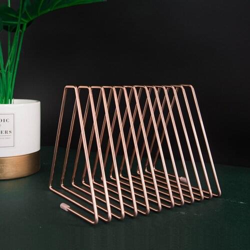 Magazine File Holder Metal Triangle File Holder Book Organizer Storage Containers 11 Sections Office Desktop Decro Accessories