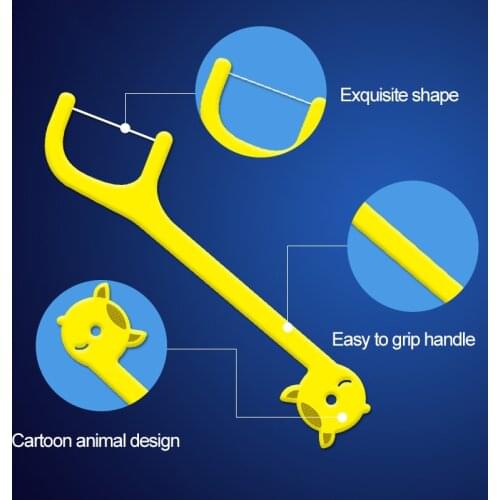 Baby Deer Mother Childrens Dental Floss Custom Cartoon Plastic Toothpick High Tension High Fine Baby Floss Stick Box