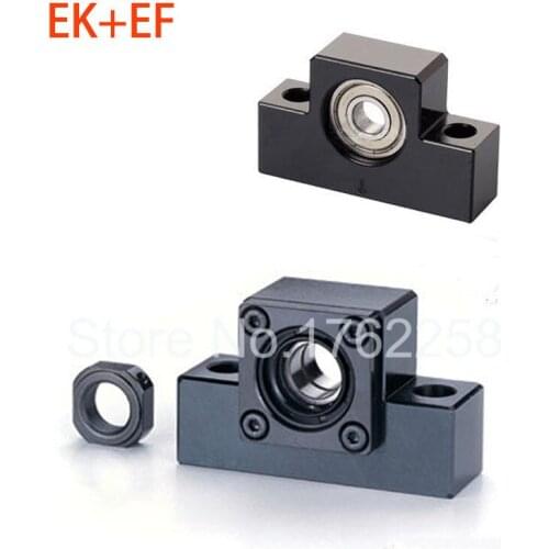 EK12 EF12 Ball Screw End Support Set : 1 pc Fixed Side EK12 and 1 pc Floated Side EF12 for SFU1605 Ball Screw CNC parts