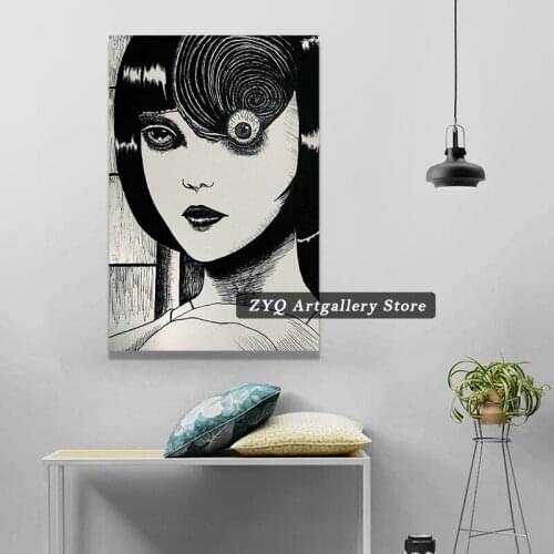 Horror Anime Poster Decorative Painting Canvas Wall Art Living Room Posters Bedroom Painting junji ito