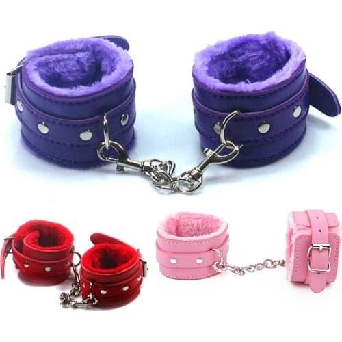 Leather Hand Ring Handcuff Ankle-cuffs Restraint Bondage Fetish Cosplay cop bdsm Wrist sex toy for couple sex life women