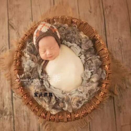 Cream Baby Stretch Knit Wrap Photography Props Newborn Jersey Wrap Layer Fabric Backdrop photo props