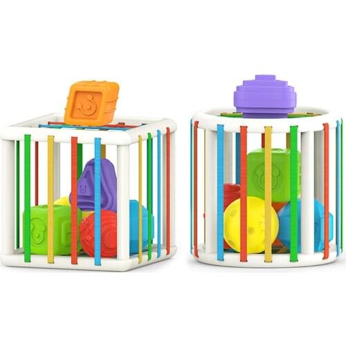 Activity Cube Toddler Toy Baby Color Sorter Blocks Elastic Bands Box Games Kids Educational Color RecognitionToy