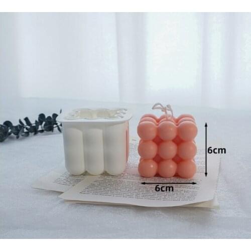 LOVE'N OEM LV157I Rubiks Cube 6 ice Mould silicone set mini bubble candles mold for wedding gift home decor