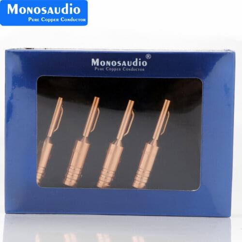 Monosaudio B80 Hifi Audio Banana Plug Pure Copper Silver/Gold/Rhodium Plated Available Jack Terminal for 5mm Speaker Wire