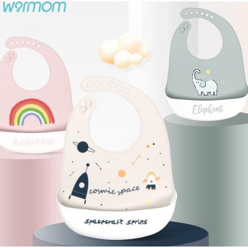 Soft Silicone Baby Boy Girl Bibs Waterproof Baby Feeding Bibs Cartoon Adjustable Kids Toddler Saliva Towel Aprons Baby Stuff