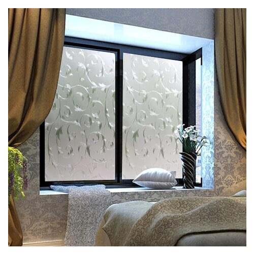 60cmx2m Window Sticker Silver Iron Art Pattern Glass Film Stained Glass Opaque Frosted Window Films Vinyl Static Cling film