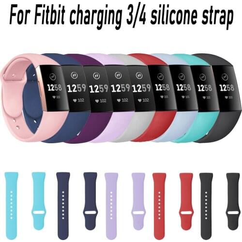 New Soft silicone Bracelet Silicone Wristband For Fitbit Charge 3/4 Replacement Straps For fitbit Charge3 Correa Accessories