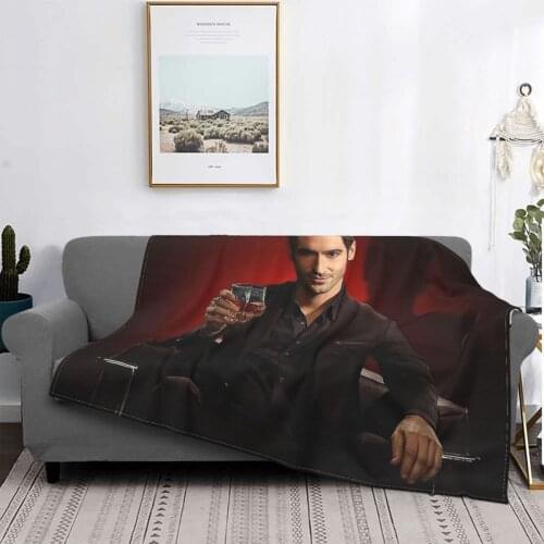 Lucifer Blanket Coral Fleece Plush Textile Decor Tom Ellis Multi-function Super Warm Throw Blanket for Bedding Car Plush Thin