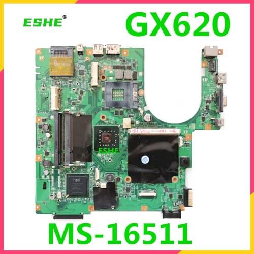 Original MS-16511 motherboard For MSI Megabook GT627 GT628 GX620 Laptop Motherboard DDR3 tested good free shipping