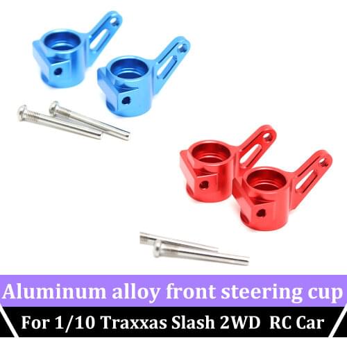 RC Aluminum Alloy Front Steering Cup Replace TRAXXAS Part 3736 Red Blue for 1/10 Traxxas Slash 2WD RC Car Upgrade Accessories