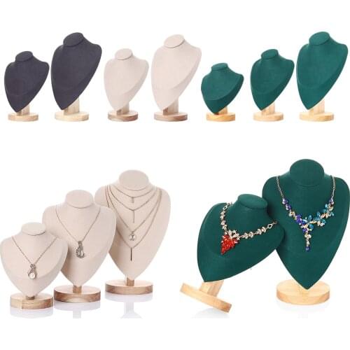 Jewlery Display Stand Organizer Wooden Bust Chain Holder, Display Props Counter Jewelry Storage Rack